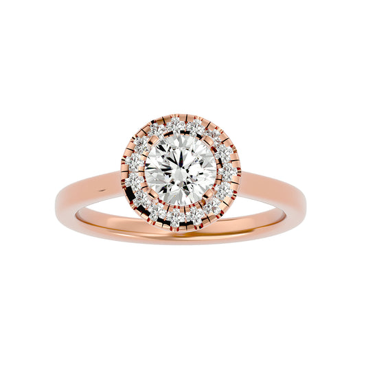 Shimmy halo diamond engagement ring