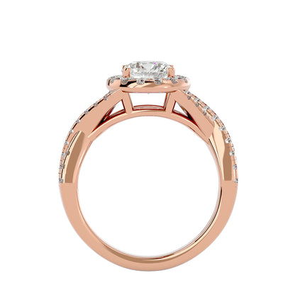 Bea criss cross diamond engagement ring