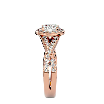 Bea criss cross diamond engagement ring