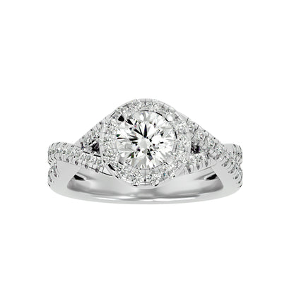 Bea criss cross diamond engagement ring