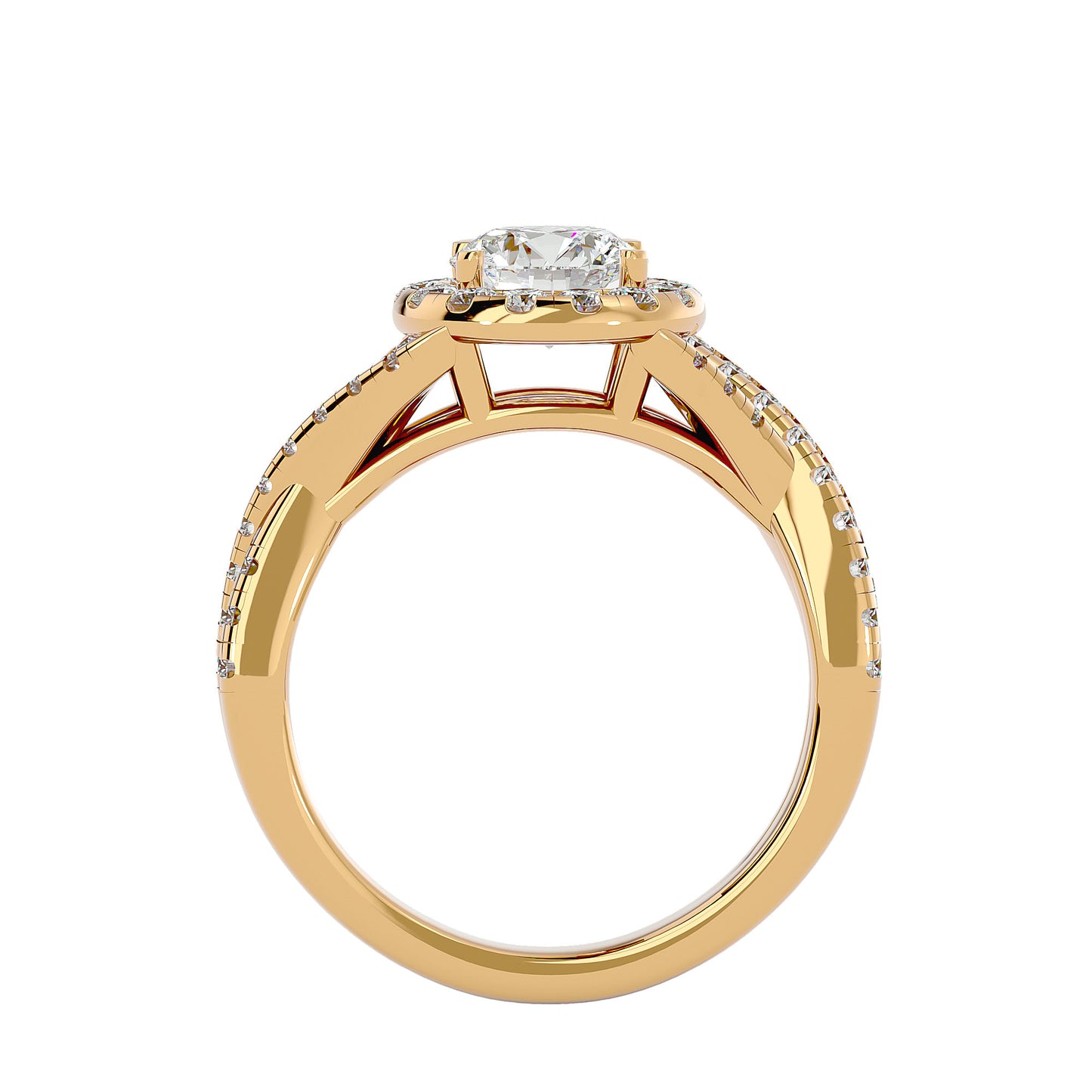 Bea criss cross diamond engagement ring