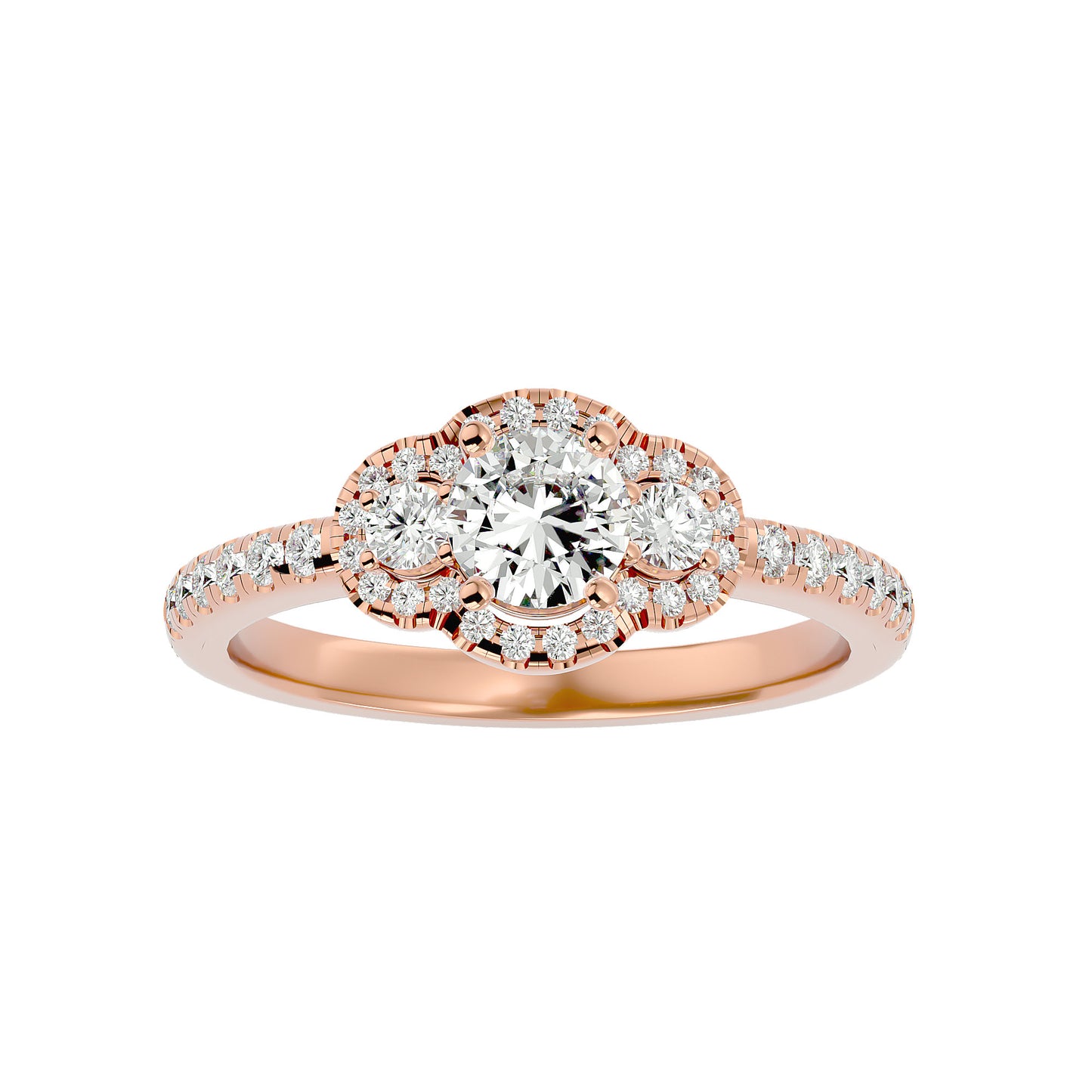 Bethany three stone diamond engagement ring