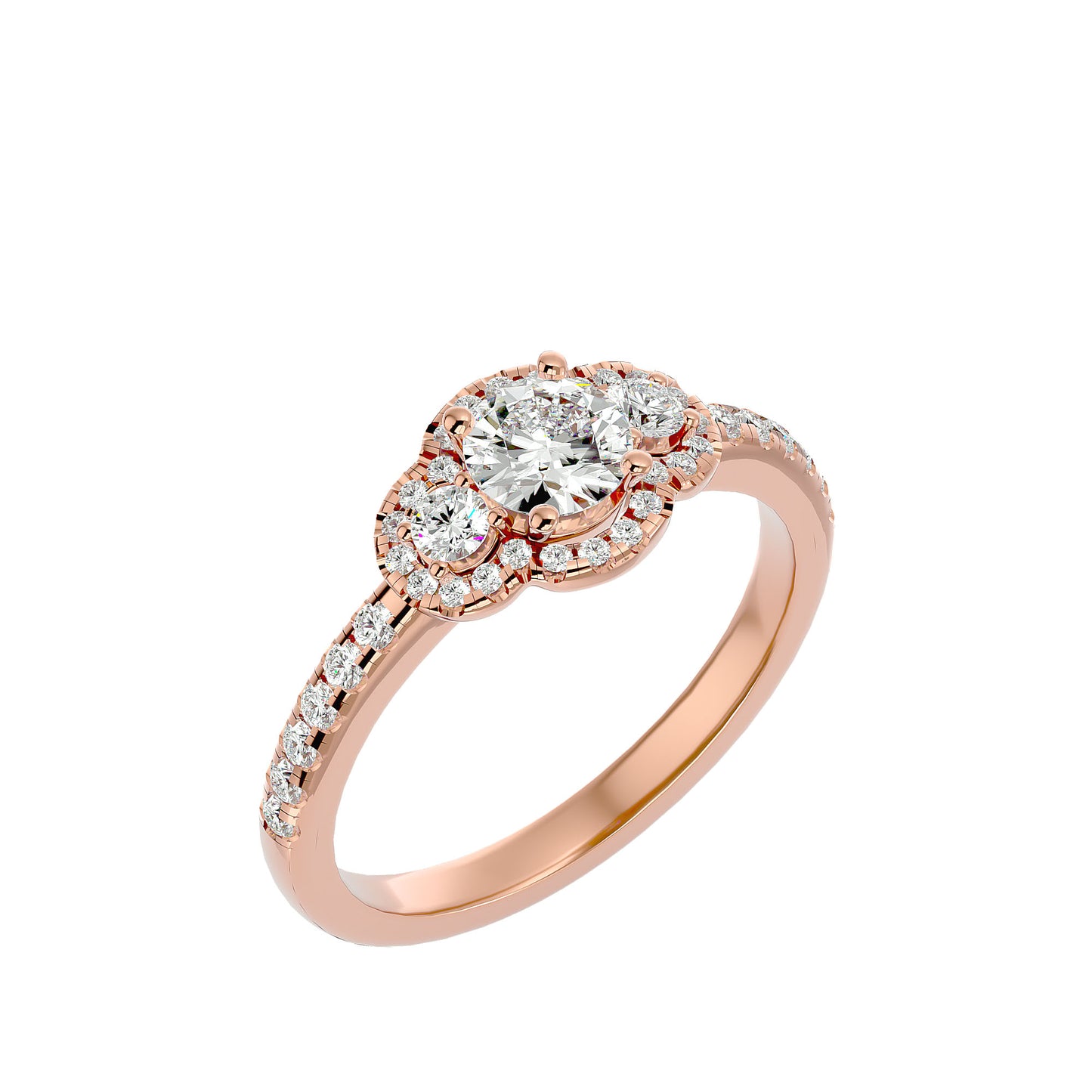 Bethany three stone diamond engagement ring