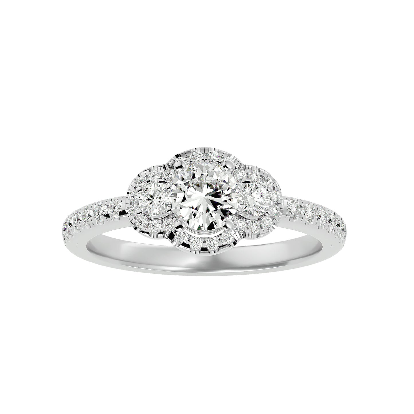 Bethany three stone diamond engagement ring