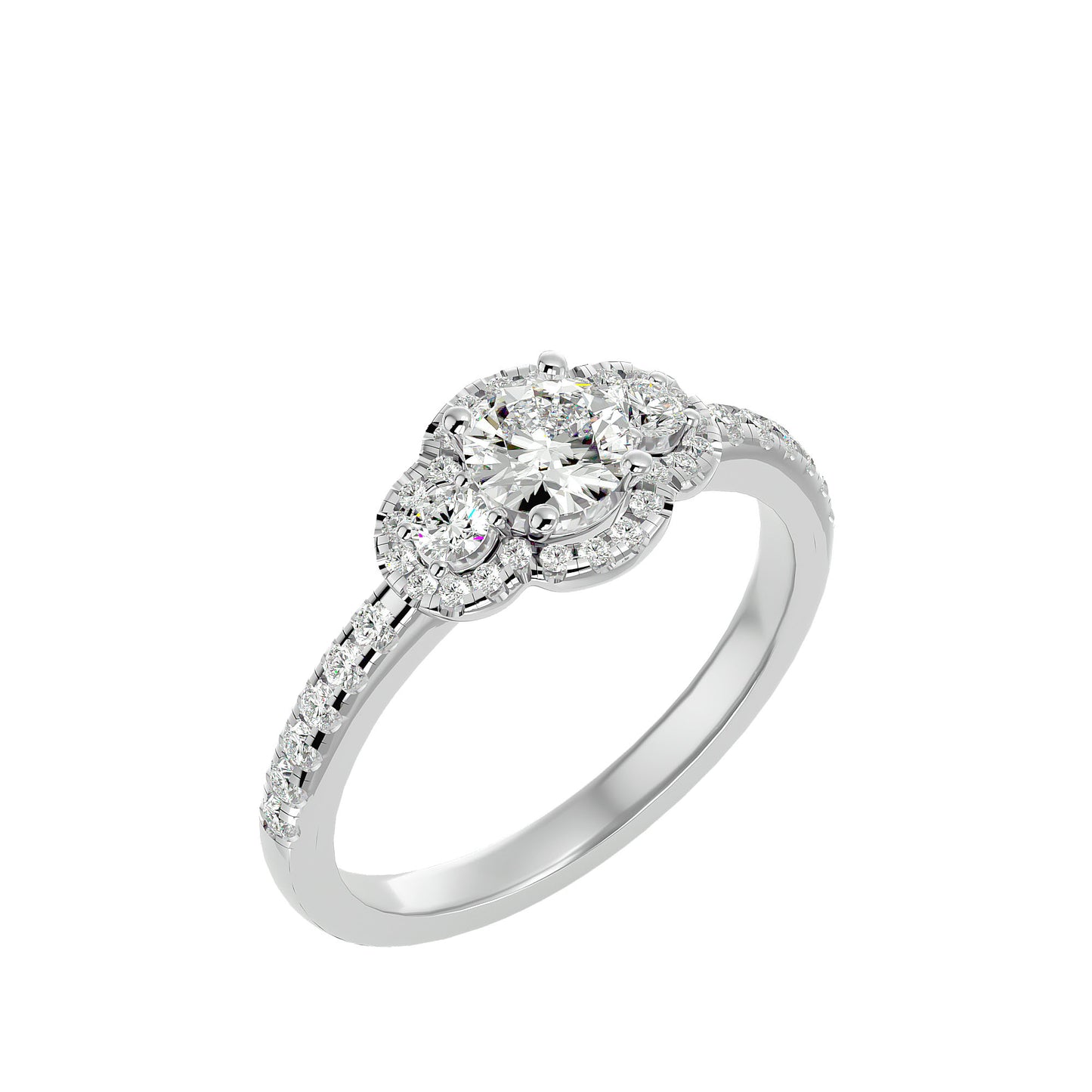 Bethany three stone diamond engagement ring