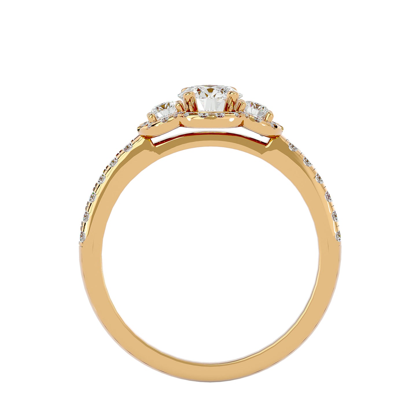 Bethany three stone diamond engagement ring