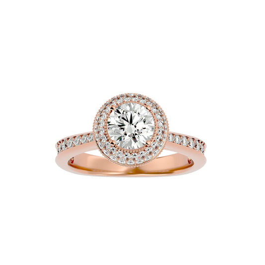 Nadia halo diamond engagement ring