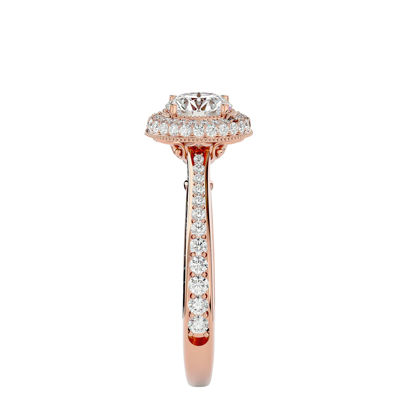 Nadia halo diamond engagement ring