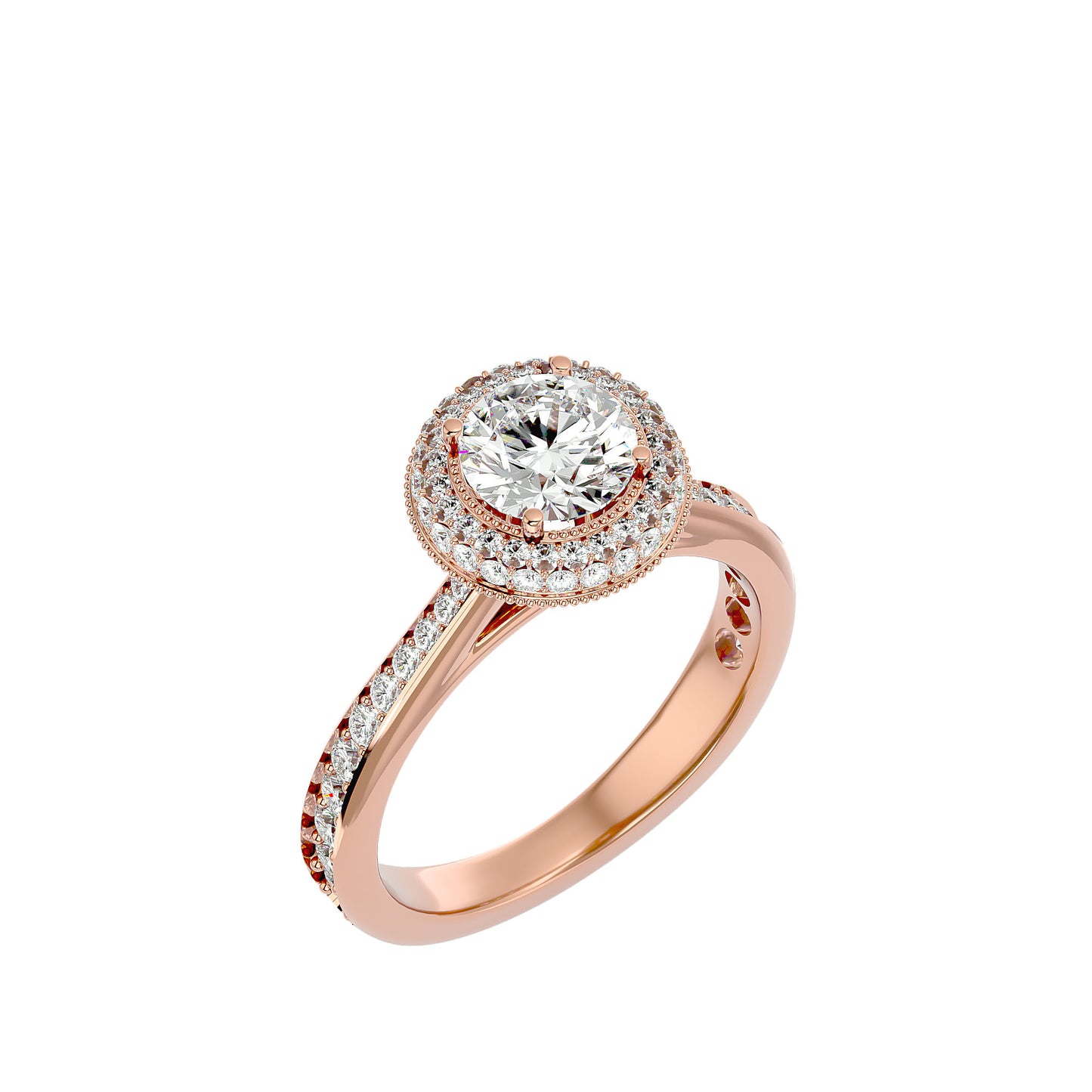 Nadia halo diamond engagement ring
