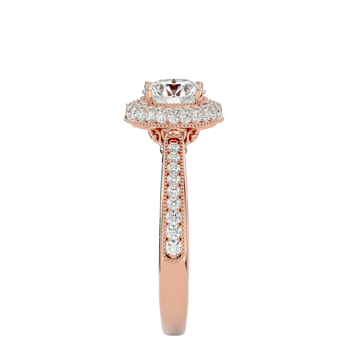 Norbit halo diamond engagement ring