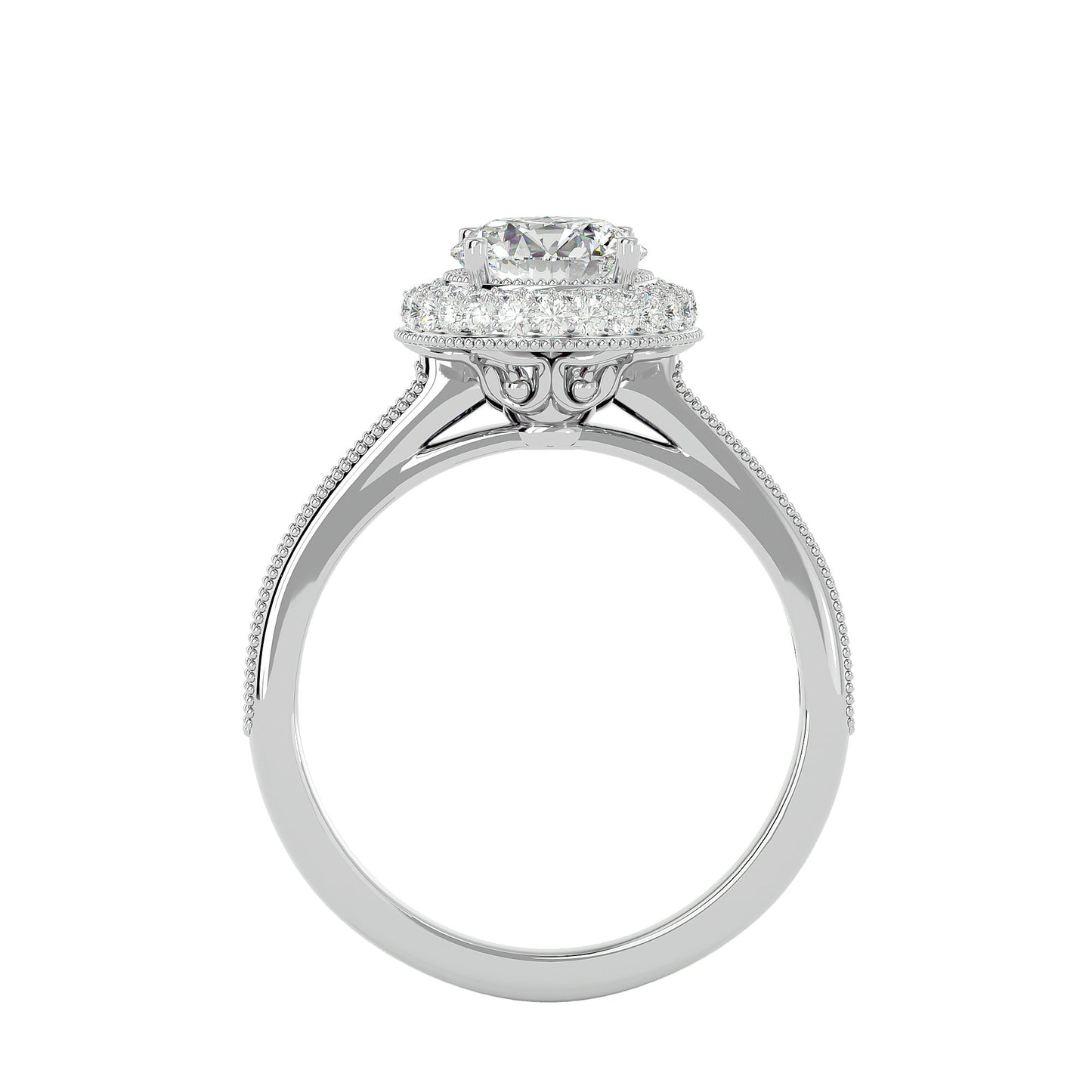 Norbit halo diamond engagement ring