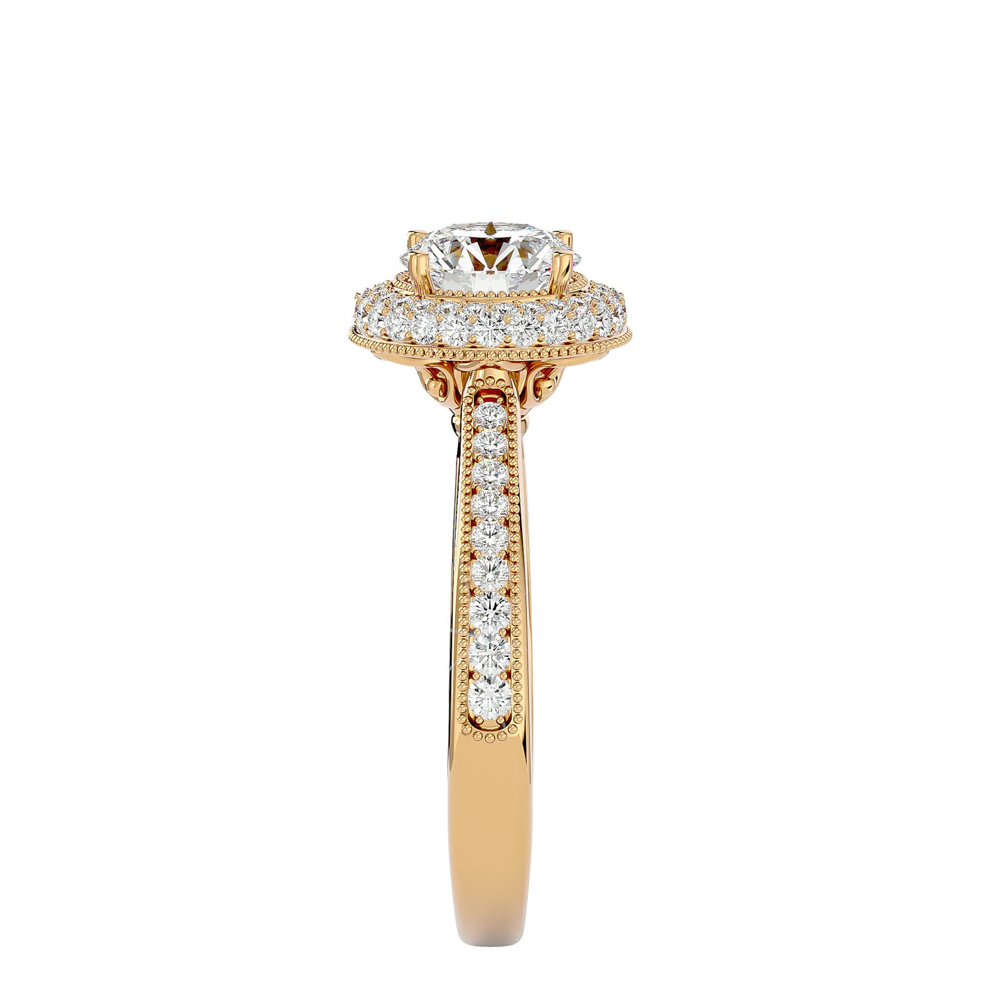 Norbit halo diamond engagement ring