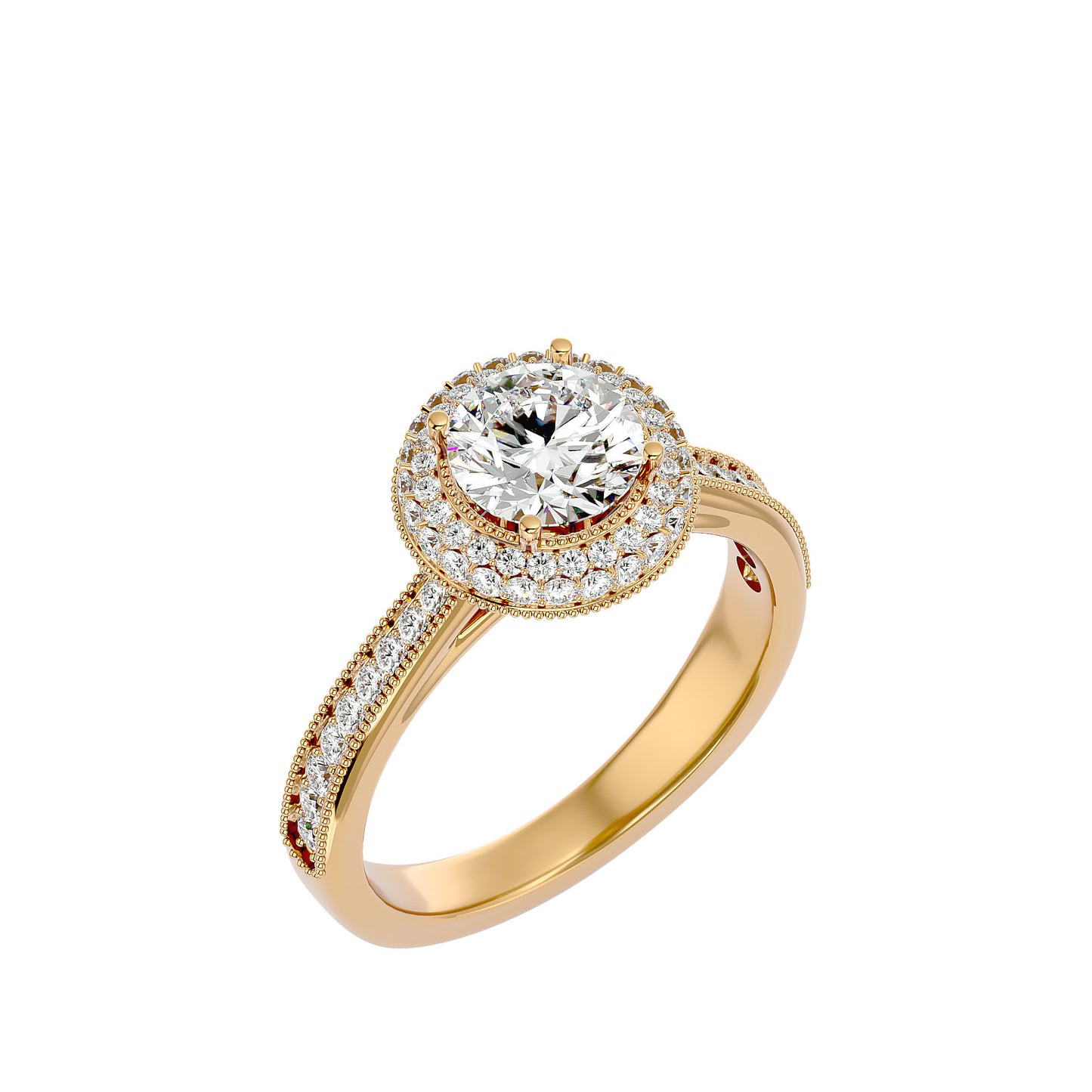 Norbit halo diamond engagement ring