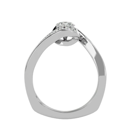 Bypass euro shank diamond engagement ring