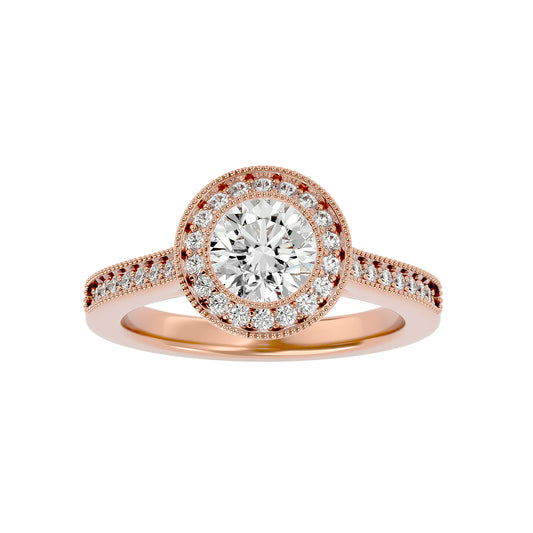 Kate halo diamond engagement ring