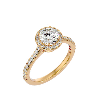 Nelly halo diamond engagement ring