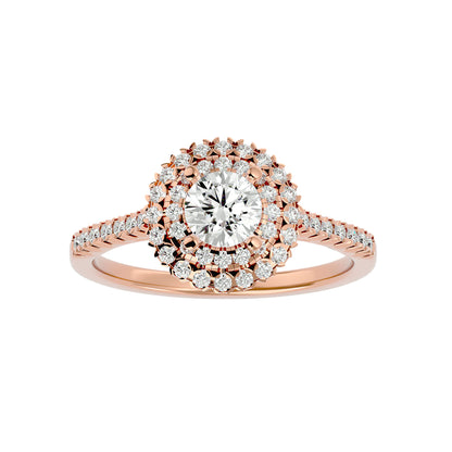 Monica double halo diamond engagement ring