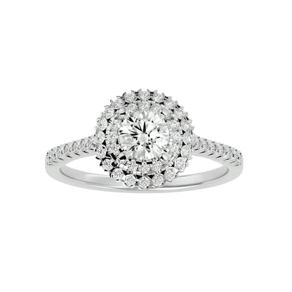 Monica double halo diamond engagement ring