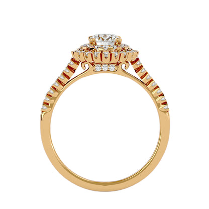 Monica double halo diamond engagement ring