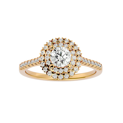 Monica double halo diamond engagement ring