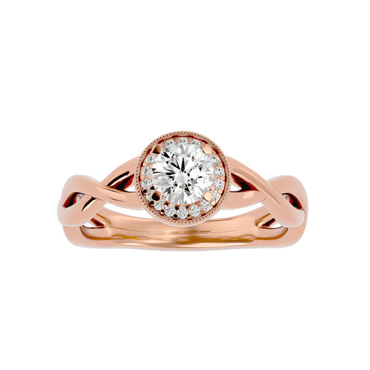 The Intertwined Halo Diamond Engagement Ring