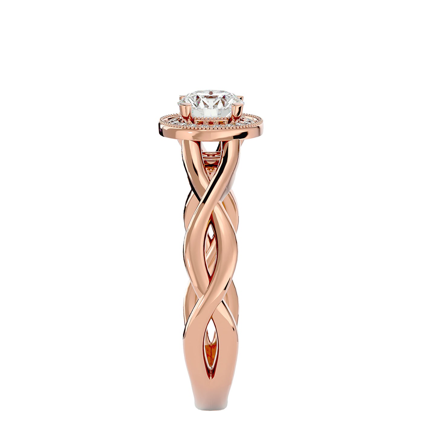 The Intertwined Halo Diamond Engagement Ring