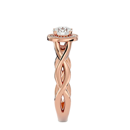 The Intertwined Halo Diamond Engagement Ring