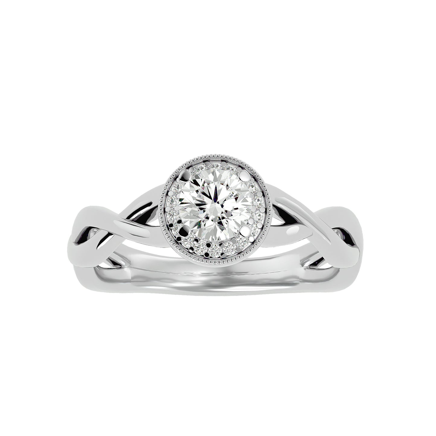 The Intertwined Halo Diamond Engagement Ring