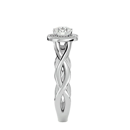 The Intertwined Halo Diamond Engagement Ring