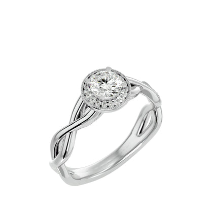 The Intertwined Halo Diamond Engagement Ring