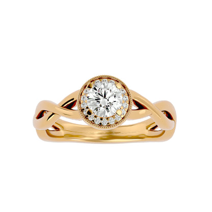 The Intertwined Halo Diamond Engagement Ring