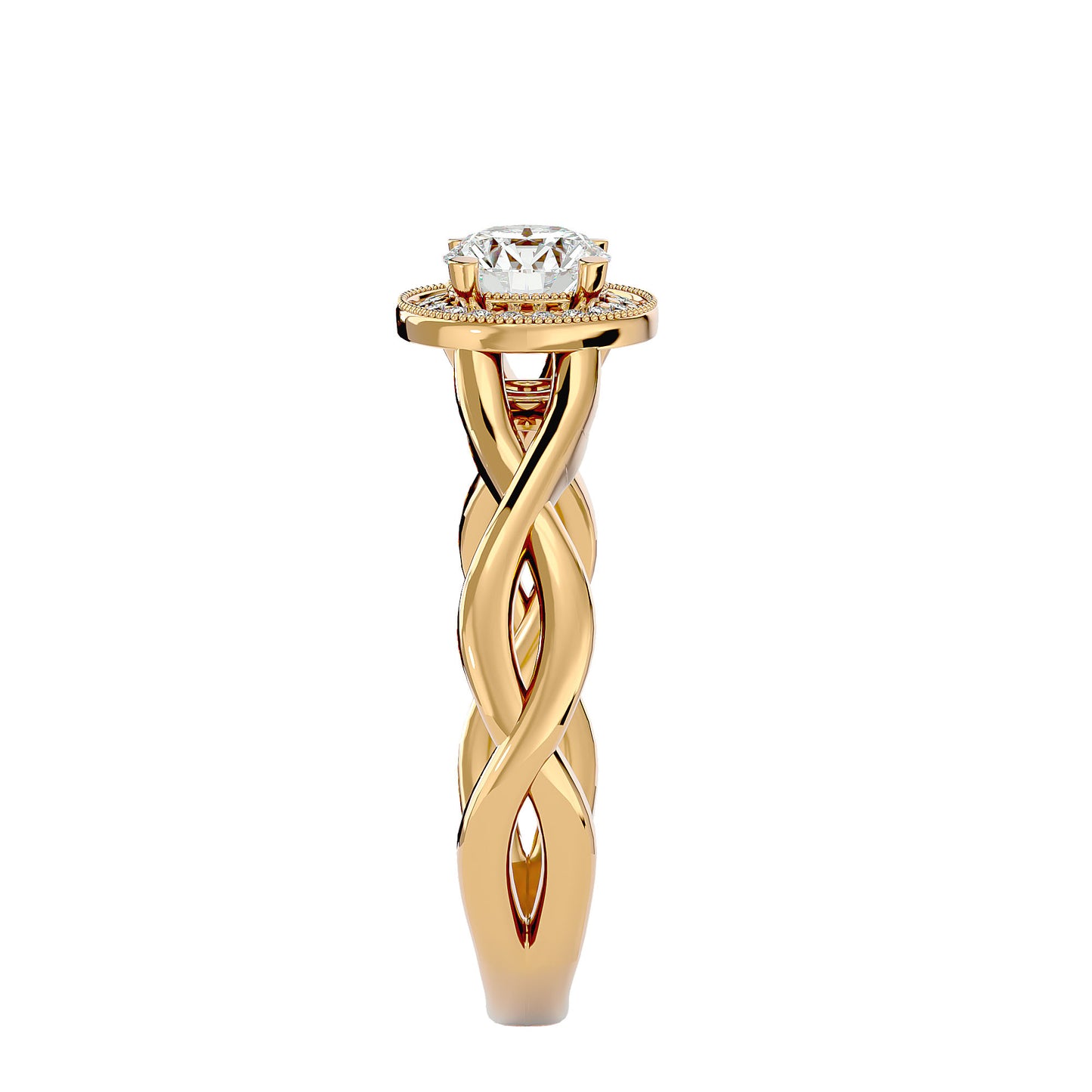 The Intertwined Halo Diamond Engagement Ring