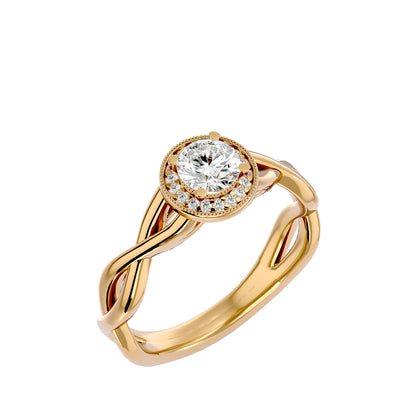 The Intertwined Halo Diamond Engagement Ring