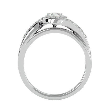 Infinity bypass diamond engagement ring