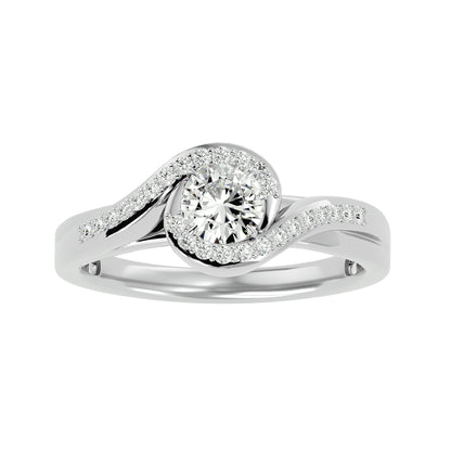 Infinity bypass diamond engagement ring