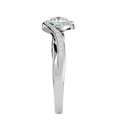 Infinity bypass diamond engagement ring