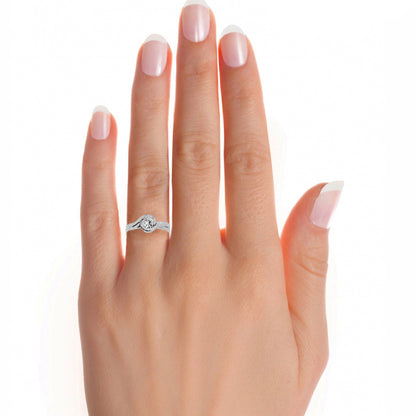 Infinity bypass diamond engagement ring
