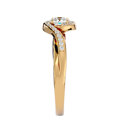 Infinity bypass diamond engagement ring