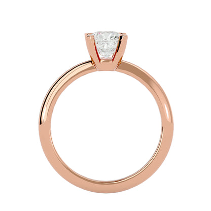 Petite style cushion diamond engagement ring