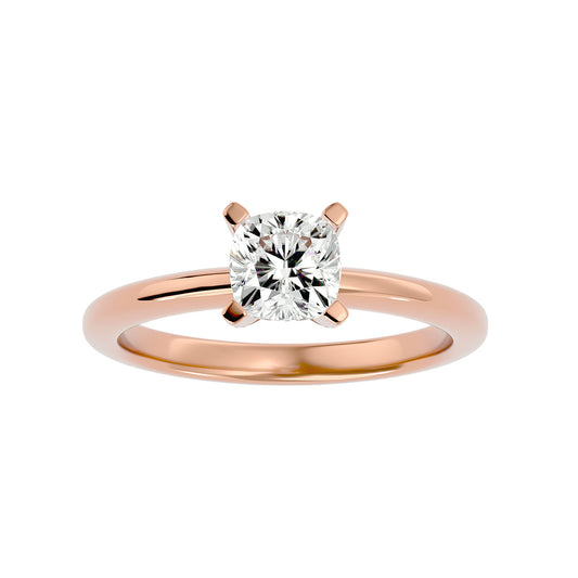 Petite style cushion diamond engagement ring