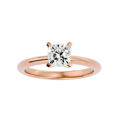 Petite style cushion diamond engagement ring