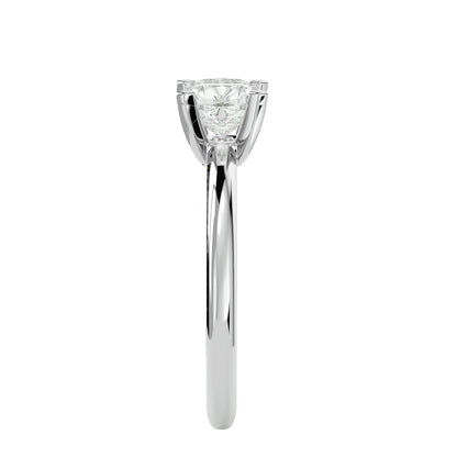 Petite style cushion diamond engagement ring