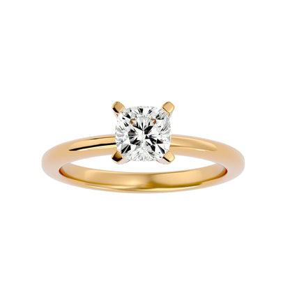 Petite style cushion diamond engagement ring