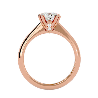 Split prong princess diamond engagement ring