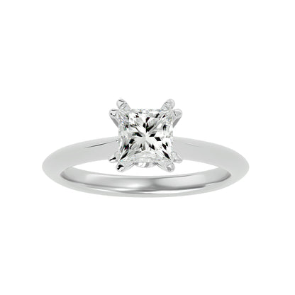 Split prong princess diamond engagement ring