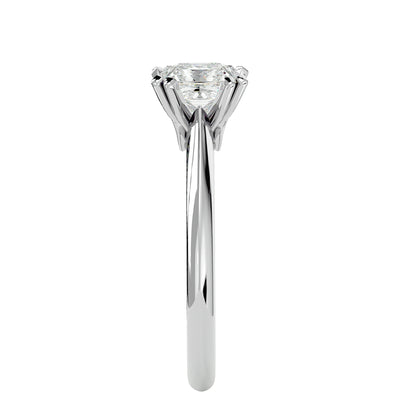 Split prong princess diamond engagement ring
