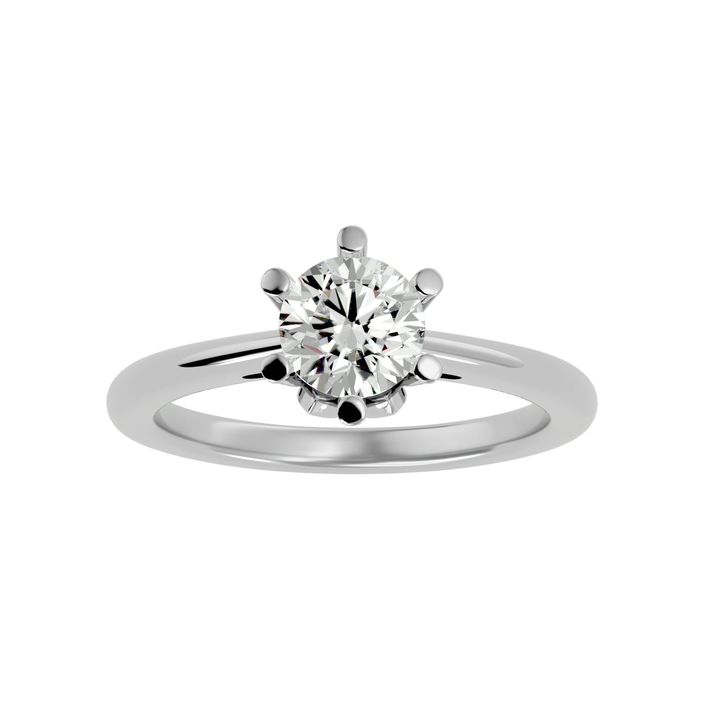 Half bezel round diamond engagement ring