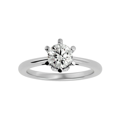 Half bezel round diamond engagement ring