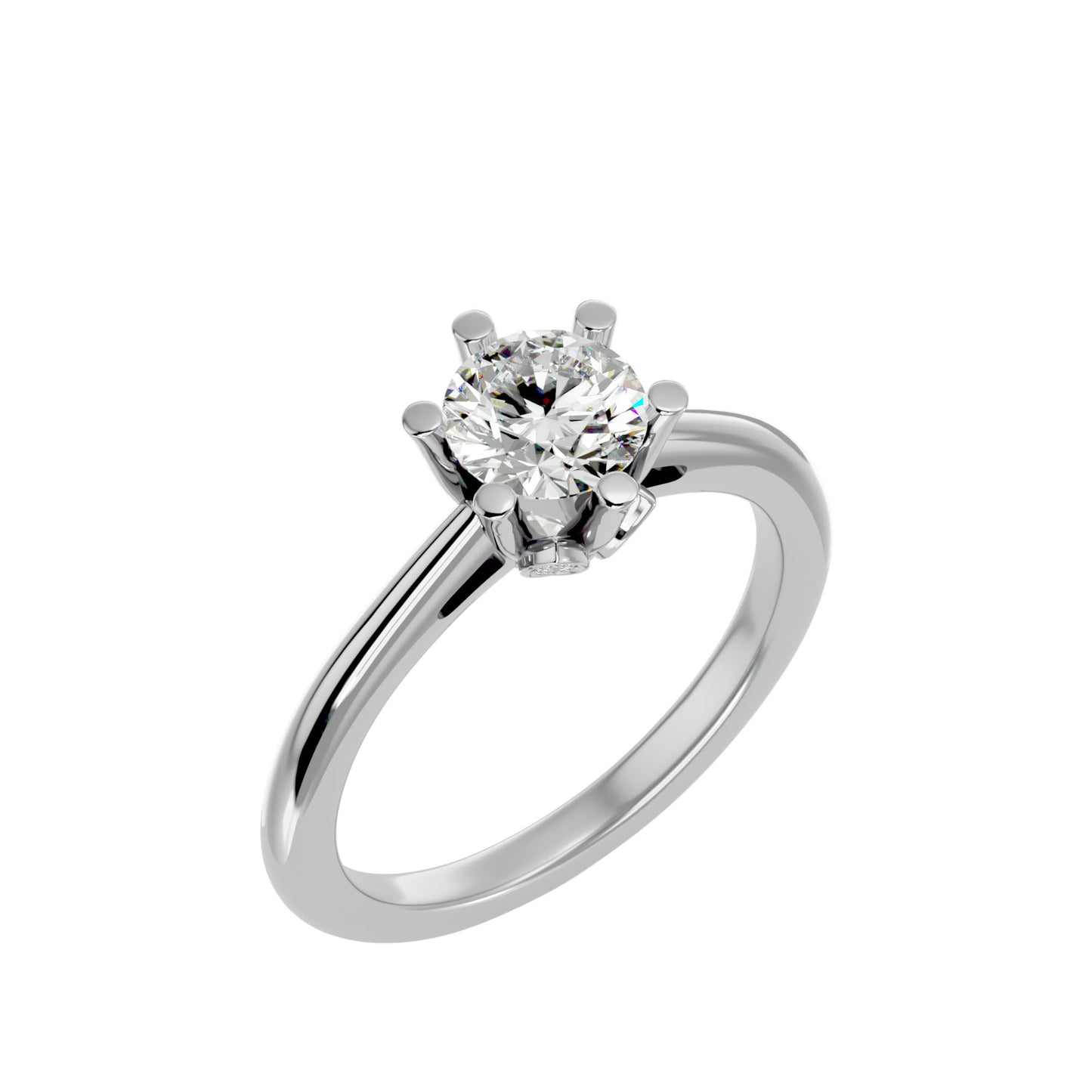 Half bezel round diamond engagement ring
