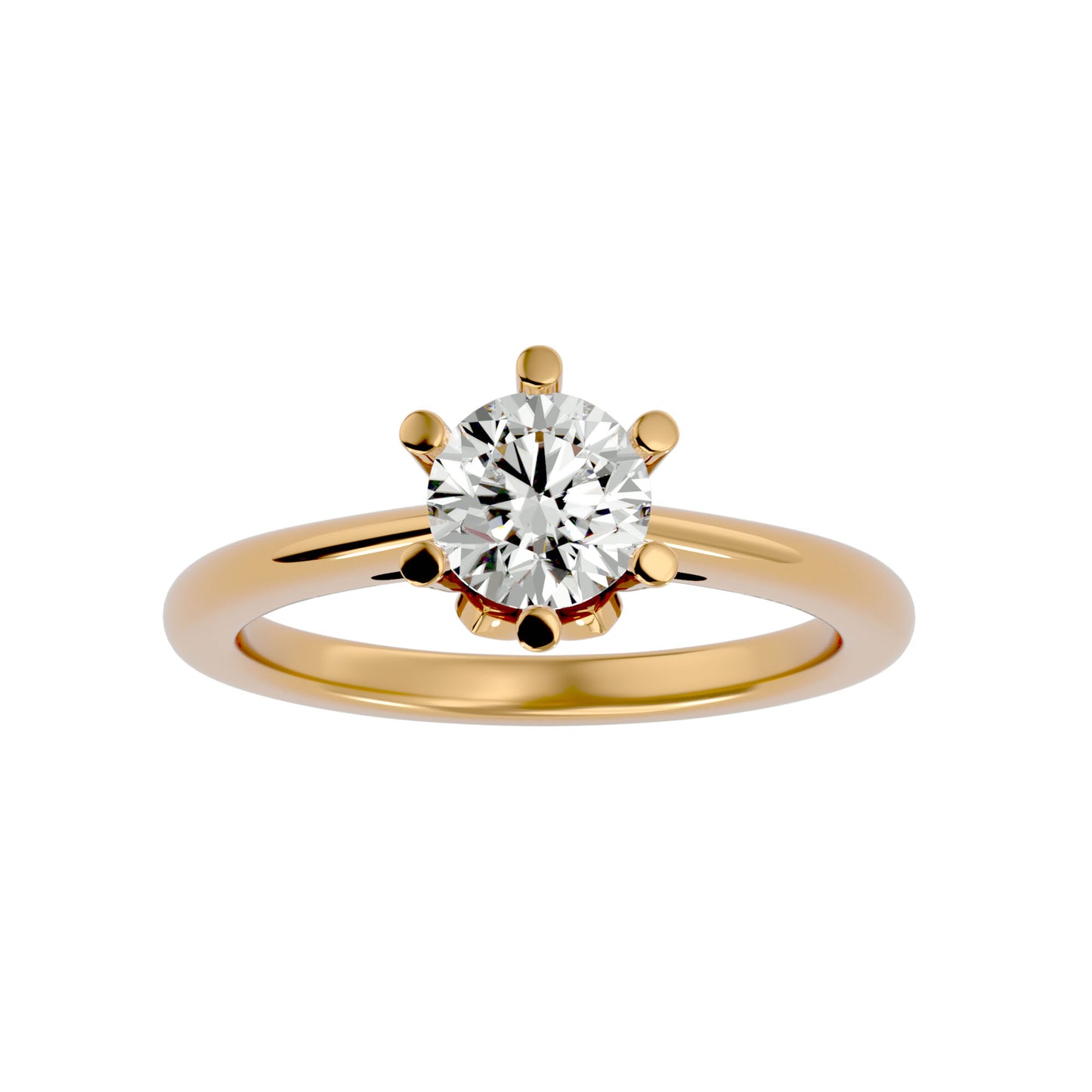 Half bezel round diamond engagement ring